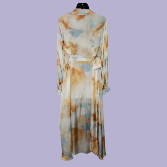 Shein | Silky Tie-Dye Wrap Dress - Picture 4 of 5